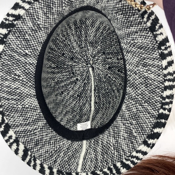 Wool Blend Bucket Hat Women's Zebra Print Black White Y2K Streetwear Cozycore - Picture 7 of 7